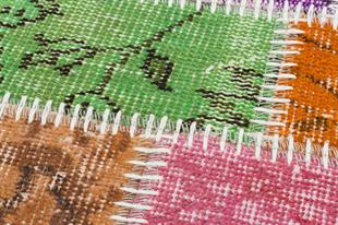 GENELEKSEL EL DOKUMA MULTİ  RENGİ PATCHWORK HALI PASPAS