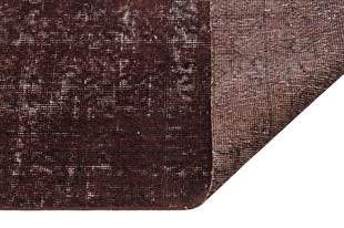 GERÇEK EL DOKUMA DESENSİZ KAHVERENGİ YOLLUK VİNTAGE HALISI