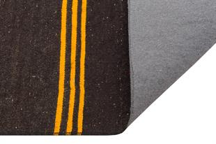 GENELEKSELEL DOKUMA SARİ KIRMIZI RENGİ ÇİZGİLİ KEÇİ KILI KİLİM