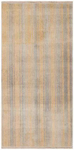 GENELEKSEL EL DOKUMA AÇİK KAHVERENGİ ÇİZGİLİ DESEN YÜN KİLİM