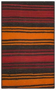 TURUNCU SİYAH RENGİ ANADOLU KİLİM PASPAS