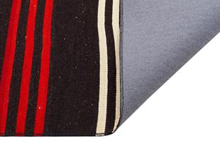 GENELEKSEL EL DOKUMA  KIRMIZI TURUNCU ÇİZGİLİ DESEN YÜN KİLİM