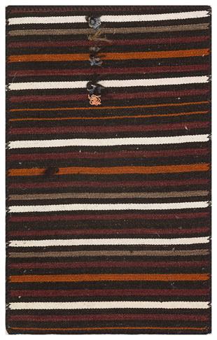Gerçek El Dokuma Çok Renkli Çizgili Kilim Paspas