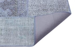 Geneleksel El Dokuma Açık Gri Rengi Patchwork Halı