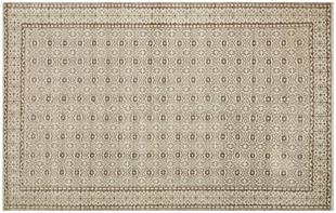 GENELEKSEL EL DOKUMA BEJ KAHVERENGİ ÇİÇEKLİ DESEN YÜN SALON HALISI