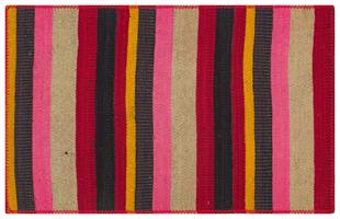 GERÇEK EL DOKUMA RENKLİ ÇİZGİLİ  KİLİM PASPAS