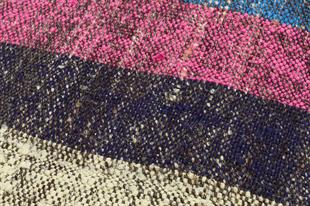 EL YAPIMI ÇOK RENKLİ KEÇİ KILI YÜNLÜ KİLİM PASPAS