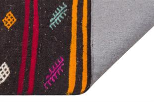 GERÇEK EL DOKUMA SARI KIRIMIZI RENGİ ÇİÇEKLİ DESEN YÜN KİLİM