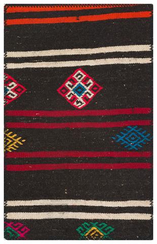 Siyah Renk Beyaz Bordo Rengi Kilim Paspas