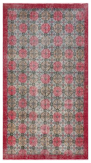 EŞSİZ EL DOKUMA NATUREL RENGİ ÇİÇEKLİ DESEN VİNTAGE HALISI