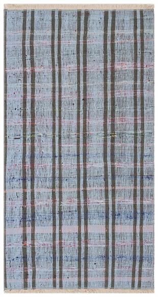 Eşsiz El Dokuma Grı Rengi Çaput Pala Yün Kilim