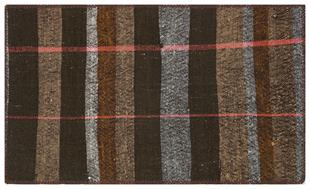 GERÇEK EL DOKUMA KAHVERENGİ TONLERİ KEÇİ KİLİM PASPAS