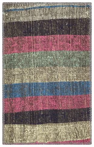 EL YAPIMI ÇOK RENKLİ KEÇİ KILI YÜNLÜ KİLİM PASPAS