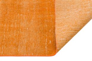 EŞSİZ EL DOKUMA TURUNCU RENGİ ÇİÇEKLİ DESEN VİNTAGE HALISI