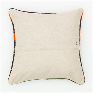 SİYAH TURUNCU ASTARLI EL DOKUMA YASTIK KILIFI