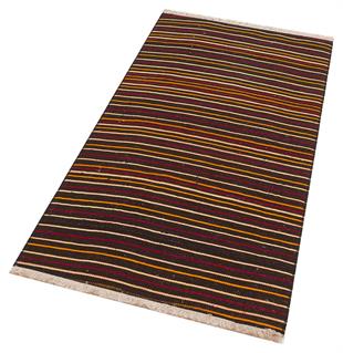 ÇOK RENGİ ÇİZGİLİ DESEN KEÇİ KILI YÜNLÜ KİLİM