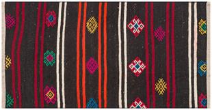 EŞSİZ EL DOKUMA ÇOK RENKLİ DESEN  KEÇİ KILI KİLİM