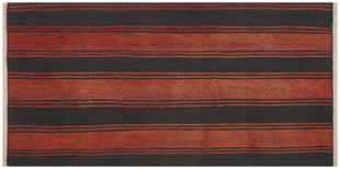 ANADOLU EL DOKUMA SİYAH KİREMİT RENGİ YÜN KİLİM