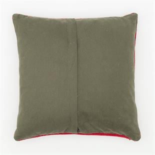 KIRMIZI MOR RENGİ EL DÜĞÜMLÜ KENDİR KILIM YASTIK KILIFI