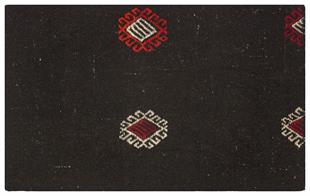 SİYAH RENGİ EL DOKUMA KEÇİ KILI KİLİM  PASPAS