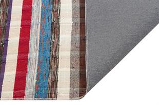 Beyaz Çok Renkli Kök Boya El Dokuma Kilim