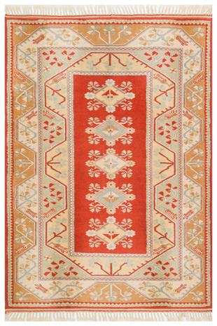 Geneleksel El Dokuma  Açik Kahverengi Türk Milas Halısı