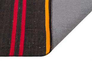 GERÇEK EL DOKUMA SARİ KIRMIZI RENGİ ÇİZGİLİ DESEN KİLİM