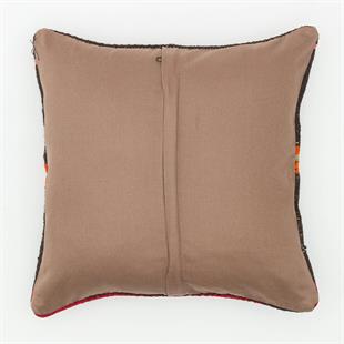  SİYAH RENK TURUNCU ÇİZGİLİ VİNTAGE YASTIK KILIFI