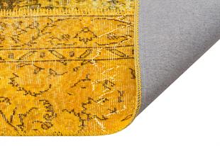 Geneleksel El Dokuma Sari  Rengi Patchwork Halı