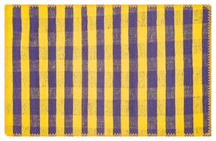 EL DOKUMA SARİ MENEKŞE RENGİ KİLİM PASPAS