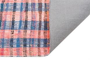 Pembe Mavi Rengi El Dokuma Çaput Pala Yün Kilim