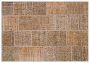 Geneleksel El Dokuma Açık Kahverengi  Patchwork Halı