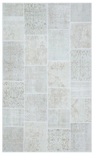 Geneleksel El Dokuma Beyaz Rengi Patchwork Halı