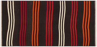 GENELEKSEL EL DOKUMA  KIRMIZI TURUNCU ÇİZGİLİ DESEN YÜN KİLİM