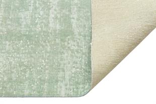 GERÇEK EL DOKUMA PUDRA YEŞİL RENGİ ÇİÇEKLİ DESEN YOLLUK HALISI