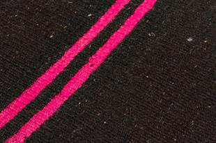 GERÇEK EL DOKUMA PEMBE RENGİ ÇİZGİLİ DESEN ANADOLU KİLİM