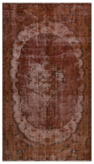GENELEKSEL EL DOKUMA KAHVERENGİ GÖBEKLİ  VİNTAGE SALON  HALI