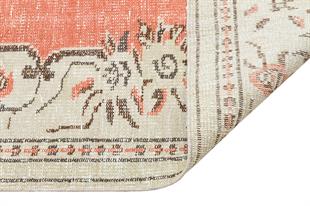 GERÇEK EL DOKUMA PUDRA RENGİ KAHVE ÇİÇEKL