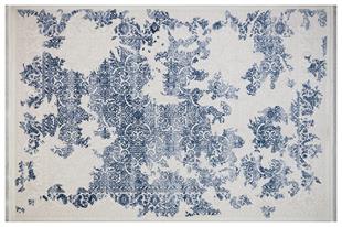 SARAY HALI BEYAZ MAVİ RENGİ ÇİÇEKLİ MODREN MAKŞNE HALI