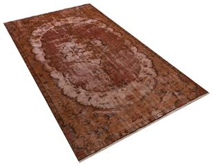 GENELEKSEL EL DOKUMA KAHVERENGİ GÖBEKLİ  VİNTAGE SALON  HALI