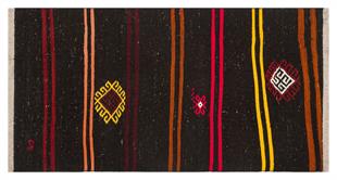 GERÇEK EL DOKUMA SARI KIRIMIZI RENGİ ÇİÇEKLİ DESEN YÜN KİLİM