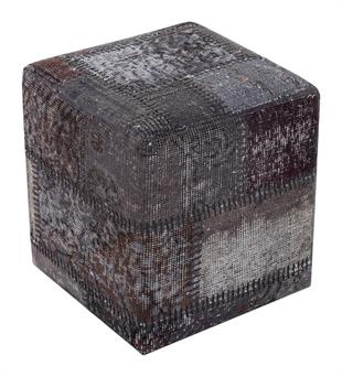 GERÇEK EL DOKUMA GRİ RENGİ EL DOKUMA PUF