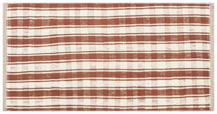 GERÇEK EL DOKUMA BEYAZ KAHVERENGİ KENDİR KİLİMİ