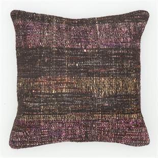 EL DOKUMA SİYAH KAHVERENGİ RENKLİ YASTIK KILIFI