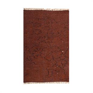 GENELEKSEL EL DOKUMA KİREMİT RENGİ VİNTAGE HALI PASPAS