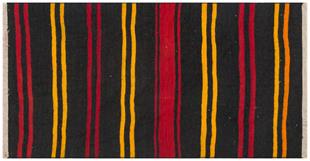 SARİ KIRMIZI RENGİ ÇİZGİLİ DESEN EL DOKUMA ANADOLU KİLİM