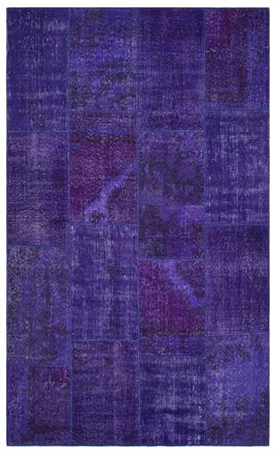 Geneleksel El Dokuma Mor Rengi Patchwork Halı