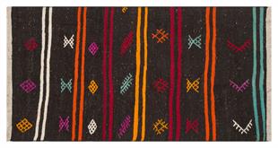 GERÇEK EL DOKUMA SARI KIRIMIZI RENGİ ÇİÇEKLİ DESEN YÜN KİLİM