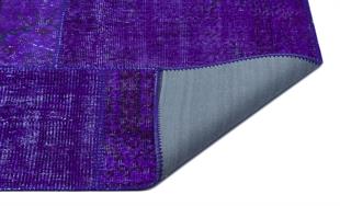 Geneleksel El Dokuma Mor Rengi Patchwork Halı