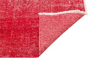 GERÇEK EL DOKUMA AÇİK KIRMIZI RENGİ DESENSİZ ESKİTME VİNTAGE HALISI